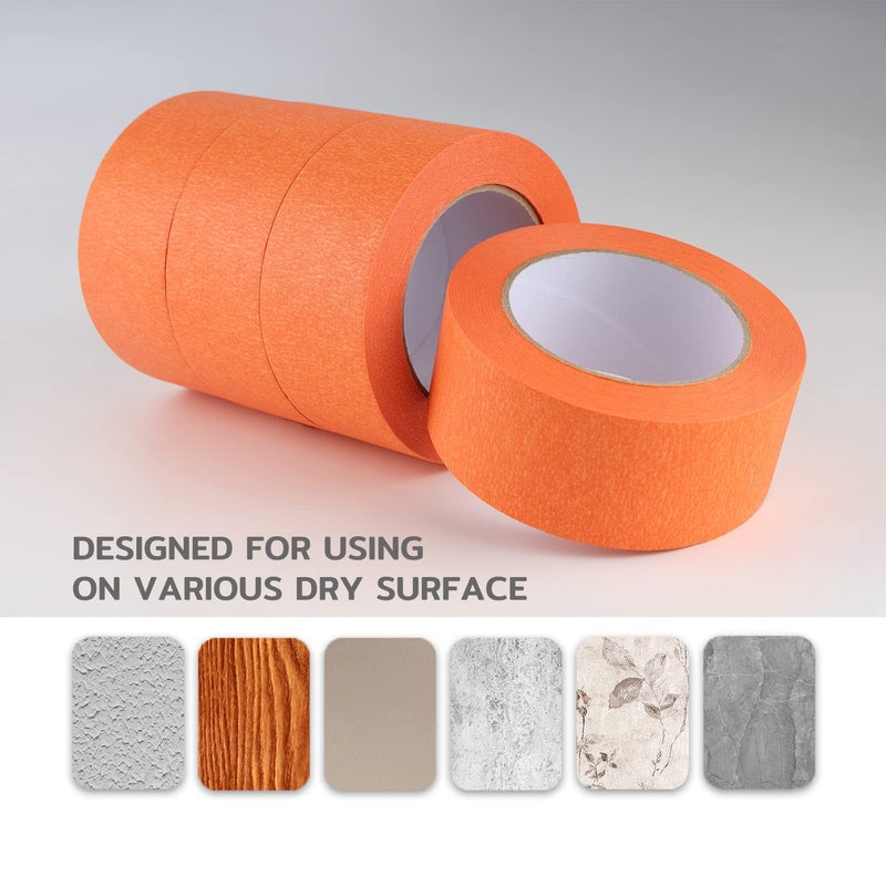 Lichamp Wide Orange Painters Tape 2 inch, 1pc Medium Adhesive Orange Masking Tape, 1.95 inches x 55 Yards (Pack of 2) - Image 5